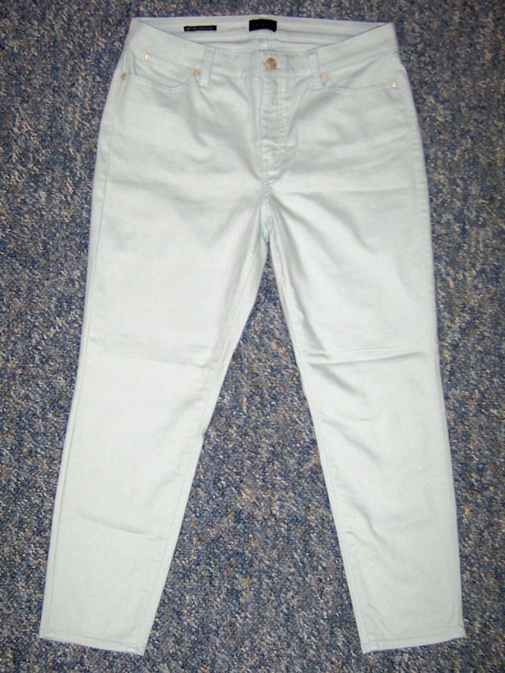 TALBOTS Women's 10P Slim Ankle Jean Light Aqua